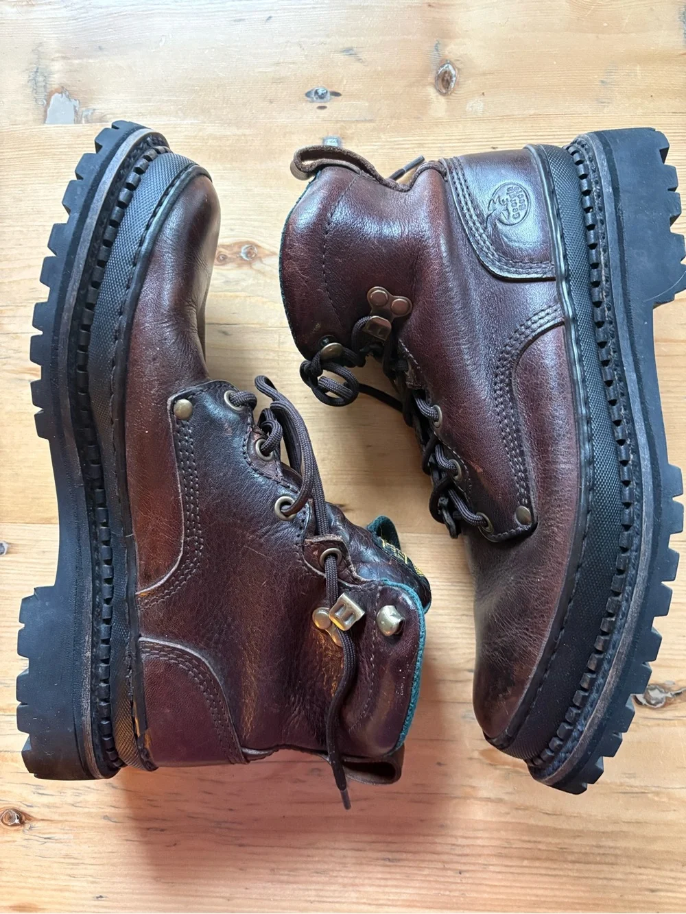 Georgia Giant Work Boots brown full-grain leather Goodyear welt Men's 7.5